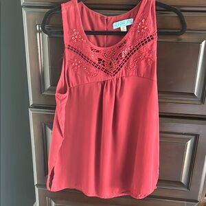 Dina Be Pink Sleeveless Embellished Tank Top